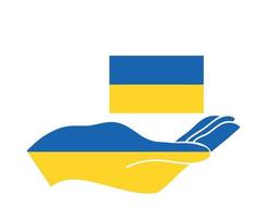 Emblème des mains de l'Ukraine et icône du drapeau Symbole de l'Europe nationale Conception vectorielle abstraite vecteur