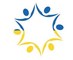 ukraine emblème symbole du drapeau national europe abstract vector design