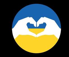 conception drapeau ukraine emblème national europe avec symbole mains illustration vectorielle abstraite vecteur