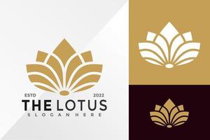 modèle d'illustration vectorielle de conception de logo de fleur de lotus nature vecteur
