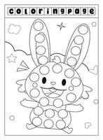 coloriage de marqueur de point de lapin de pâques vecteur