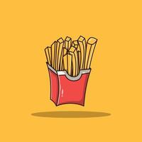 illustration d'icône de vecteur de dessin animé de frites