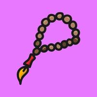 perles de prière ou illustration d'icône de vecteur de chapelet