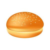 brioche ou pain réaliste au sésame pour burger illustration de la nourriture vecteur