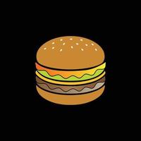 création de logo de hamburger coloré réaliste vecteur