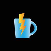 vecteur de conception de logo de tasse de café de puissance colorée créative