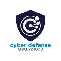 vecteur exclusif de logo créatif de cyberdéfense