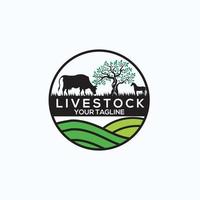 inspiration de conception de logo de bétail vecteur