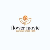 inspiration de conception de logo exclusif de film de fleurs vecteur