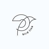 ensemble d'éléments de dessin en ligne continue d'oiseau volant isolé sur fond blanc pour le logo ou l'élément décoratif. illustration vectorielle de forme animale dans un style de contour branché. vecteur