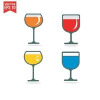 jeu d'icônes d'alcool et de cocktails. collection d'icônes Web linéaires simples telles que verres, spiritueux, bière, bar, champagne, whisky, vin, etc. trait vectoriel modifiable.