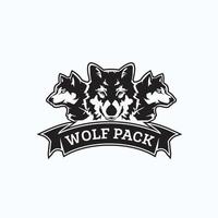 inspiration de conception de logo exclusif à la meute de loups vecteur
