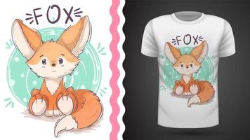 T-shirt mignon de renard - idée pour imprimer vecteur