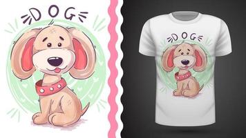 Tee-shirt drole teddy dog - idea for print vecteur