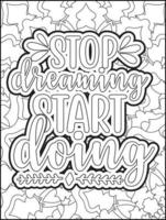 page de coloriage de citations de motivation. page de coloriage de citations inspirantes. page de coloriage des citations affirmatives. page de coloriage de citations positives. ondes positives. page de coloriage de gros mots. typographie motivationnelle. vecteur