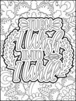 page de coloriage de citations de motivation. page de coloriage de citations inspirantes. page de coloriage des citations affirmatives. page de coloriage de citations positives. ondes positives. page de coloriage de gros mots. typographie motivationnelle. vecteur