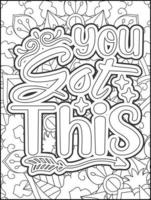 page de coloriage de citations de motivation. page de coloriage de citations inspirantes. page de coloriage des citations affirmatives. citations positives. ondes positives. page de coloriage de gros mots. typographie motivationnelle. vecteur