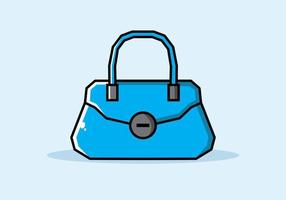 couleur bleue de l'illustration du sac femme vecteur