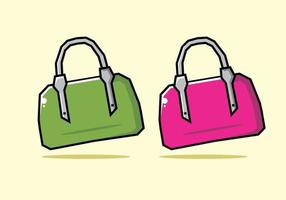 couleur verte et rose de l'illustration du sac femme vecteur