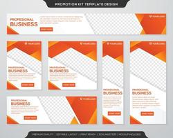 ensemble de conception de modèle de bannière de kit de promotion avec un utilisateur de concept moderne et minimaliste pour la page Web, les publicités, le rapport annuel, la bannière, l'arrière-plan, la toile de fond, le dépliant, la brochure, la carte, l'affiche, la mise en page de la présentation vecteur