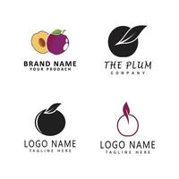 modèle de conception d'icône de vecteur de logo de prune