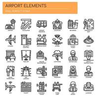 Airport Elements, Thin Line et Pixel Perfect Icons vecteur