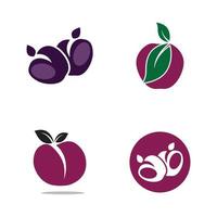 modèle de conception d'icône de vecteur de logo de prune