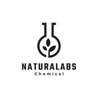 feuille laboratoire laboratoire nature logo vecteur hipster rétro vintage design inspiration