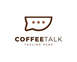 inspiration de conception de vecteur de logo de conversation de café
