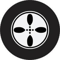 icône de roue de voiture sur fond blanc. symbole de roue de voiture. signe de roue de voiture. vecteur