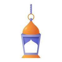 Illustration 3D de la lanterne arabe. illustration vectorielle vecteur