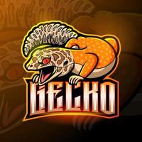 création de logo esport mascotte gecko léopard vecteur