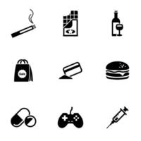 ensemble d'icônes simples sur une dépendance à thème, vecteur, design, collection, plat, signe, symbole, élément, objet, illustration, isolé. fond blanc vecteur