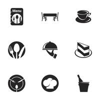 icônes pour la cuisine à thème et la cuisine. fond blanc vecteur