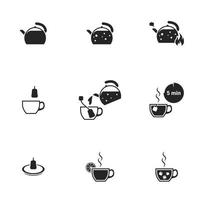 icônes vectorielles, instructions pour faire du thé vecteur