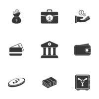 jeu d'icônes simple lié à l'argent. fond blanc vecteur