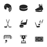 icônes pour thème hockey, vecteur, icône, ensemble. fond blanc vecteur
