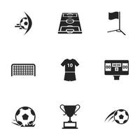 icônes pour le football à thème, vecteur, icône, ensemble. fond blanc vecteur