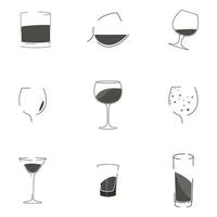 illustration vectorielle sur le thème des verres à vin vecteur