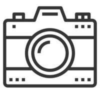 vecteur d'icône de ligne d'appareil photo numérique, logo