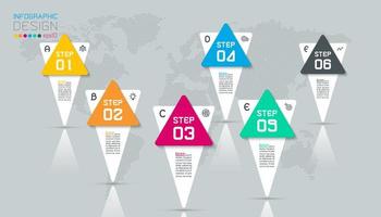 Infographie commerciale en 6 étapes. vecteur