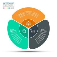 Les étiquettes de cercle d&#39;affaires forment la barre de groupes infographiques. vecteur