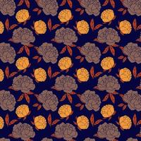 motif marine et rose orange vecteur