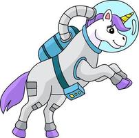 licorne astronaute dans l'espace cartoon clipart vecteur