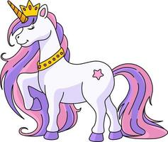 licorne princesse dessin animé coloré clipart vecteur