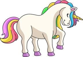 licorne dans une forêt clipart de dessin animé vecteur