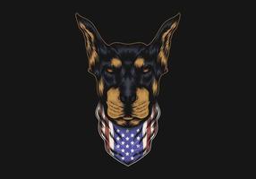 Illustration de bandana Doberman vecteur