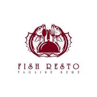 logo de restaurant de poisson vecteur