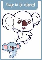 page de coloriage pour enfant. koala mignon vecteur