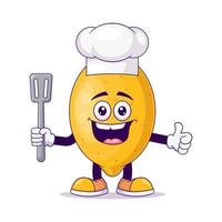 vecteur de personnage de mascotte de dessin animé de citron chef